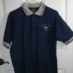 Men's Sansegal sportswear Denali Park Alaska polo, medium, short sleeved.